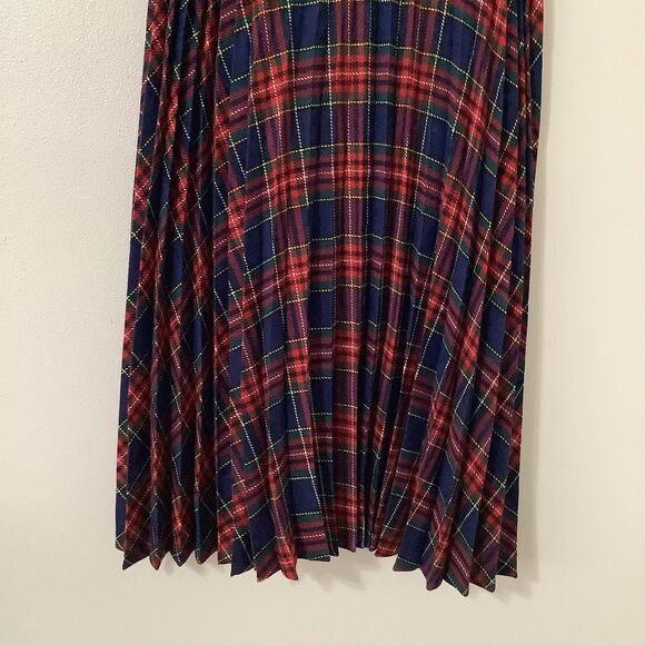 Handmade Vintage Plaid Old Money Cowgirl Western Country Pleated Maxi Skirt XL - Picture 3 of 8